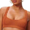 Good American NEW  Bikini Top Always Fits Textured Rust Brown 1/2 US S/M NWOT Photo 0