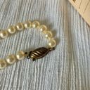 American Vintage Vintage “Ruth” Pearl Brass Pinch Clasp Necklace Oval Classic Feminine Minimal Photo 10