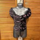 Crave fame  Rouched Juniors Floral Top NWT Small Photo 2