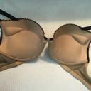 Frederick's of Hollywood Frederick’s of Hollywood Bra Heartthrob Fishnet Full Figure Black Tan Sz 36C EUC Photo 7