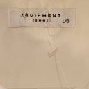 Equipment ‎ Cropped Button Down Shirt Womens Size L Collared Pockets White Photo 3