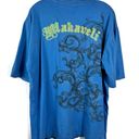 Makaveli M Brand  Tupac Blue Embroidered Pattern Grunge Tee Y2K XL Skater Street Photo 3