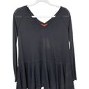 Chelsea and Violet C&V  Peplum Top in Black Knit Ribbed Long Sleeve Size XS New Photo 7