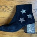 & Other Stories & Other Stories Black Heeled Booties w/ Glitter Block Heels & Silver Stars Sz 8 Photo 2