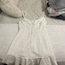 Selfie Leslie Shenay Ruffle Strap Embroidered Mini Dress White Photo 3