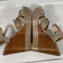 Frye Women's  Corrina stitch Taupe Leather Sling Back Wedge Sandals Sz 8.5M Photo 11