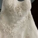 Oleg Cassini  Strapless Tulle Embellished Tea Length Ivory Wedding Gown size 6 8 Photo 5