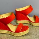 Jessica Simpson  Orange Faux Suede w/ Rope Bottom Wedge Size 8.5M Photo 2