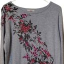 Dress Barn  Roz & Ali Gray Pink Floral KNit Sweater Pullover Women's XL Photo 5