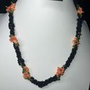 Onyx Vintage Black  Coral & Jade Bead Necklace Photo 1