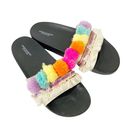 American Eagle  Boho Pom Pom Fringe Slides Sz 10 Photo 6