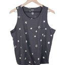 Sonoma  Women's Star Print Pocket Tank Top Grey White Patriotic Summer Size Large Photo 0