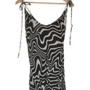 ZARA  Slip Dress Womens L Safia Zebra Print Drape Neck Tie Shoulder Slinky Black Photo 5