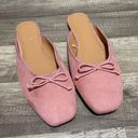 J.Crew  Factory Pink Bow Square Toe Ballet Mules Photo 0