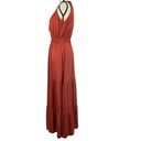 Kirunda Small Maxi Dress Sleeveless Halter Tie Keyhole Neck Ruffled New Photo 5