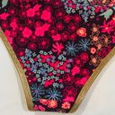 Aerie NWT XS  Pink and Gold Floral Bikini Panties with Hip Ties Photo 6