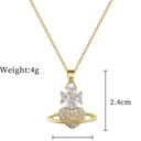 18K Gold Plated Flower Planet Light Luxury Temperament Gorgeous Full Diamond Necklace Multi Photo 5