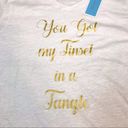 Draper James Tinsel In A Tangle White V-Neck Christmas Tee NWT Womens Size Large Photo 4