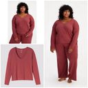 Girlfriend Collective 💕💕 Sleep Long Sleeve Tee ~ Dusk Red Large L NWT Photo 1