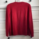 Croft & Barrow  Women’s Deep Red Button Down Long Sleeve Cardigan - Petite Small Photo 5