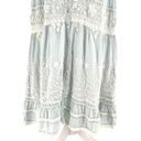 Love Shack Fancy  Lace Eyelet Crochet Ruffle Midi Dress Boho Blue White size Small Photo 4