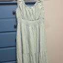 Tiered Smocked Midi Dress Green Size L Photo 1