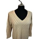 August Silk  Gold Sweater Size L NWT tan and gold Photo 0