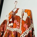 The Bar DODO OR Nell Burnt Orange White Floral Lace Cutout Oversized Dress Size S Photo 7