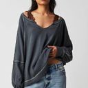 Free People  Wish I Knew Tee in Black Size Large Photo 12