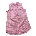 Columbia  womens coral white checkered sleeveless blouse size M Photo 0