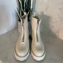 Gianni Bini New!  × Nastia Liukin Bowery Leather Zip-Up Lug Sole Booties in Cream Photo 4