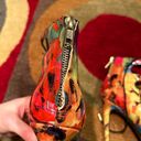 Steve Madden Cynthia Floral Multi Stilettos High Heel Peep Toe Sandals Zipper 8 Photo 5