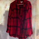 Ava & Viv Women's  Red Plaid Flannel Shirt 3X Holiday Top Photo 0