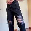 Bershka Ripped Mom Jeans Black Photo 1