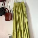 Everlane Tiered Midi Pleated Maxi Lemon Lime Dress Photo 0