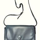 Liz Claiborne  VINTAGE GRAY AND BLACK LEATHER LOGO CROSSBODY OR CLUTCH Photo 0