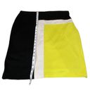 Merona Black White & Yellow  Soft Skirt Women’s Medium 10 Abstract Mod Design! Photo 2