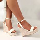 Wedge Platform Sandals White Size 8 Photo 2