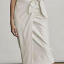 Elizabeth and James NWT  XL Vegan Faux Leather Wrap Skirt Midi Maxi Ivory & Long Photo 0