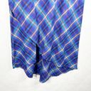 Patagonia  Size 6 Dress Blue Purple Plaid Midi Long Short Sleeve Shift 1135 Photo 7