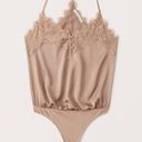 Abercrombie & Fitch  brown lace trimmed spaghetti strap satin bodysuit  Photo 0