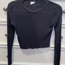 Tilly's Green Long Sleeve Crop Top Photo 0