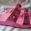 Crocs  Benefit X Limited Edition Pink Glitter Sandals Slip On Shoe Slippe… Photo 3