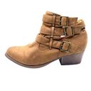 Coconuts by Matisse  Buckle Ankle Booties Boots Block Heel Brown Size 7.5 Cowgirl Photo 0