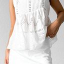 New Look  White Floral Lace Cutout Pleated Peplum Sleeveless Tank Top Size S Photo 1