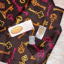 Talbots NWT  Vintage 100% Silk Brown Scarf with Keys Photo 2