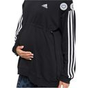 Adidas Cotton 3-Stripes Maternity Hoodie Women's Black Hooded Sweatshirt XS Photo 5