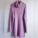 Lulus  Sweet Whispers Mauve Multi Eyelash Knit Turtleneck Sweater Dress Photo 2