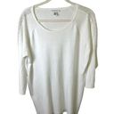 Calvin Klein  Blouse Womens Large Lightweight 3/4 Sleeve Rhinestone Accents White Photo 0