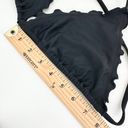 Relleciga  Bikini Womens Small Black Ruffle Triangle Swim Suit Strappy Tie Solid Photo 6